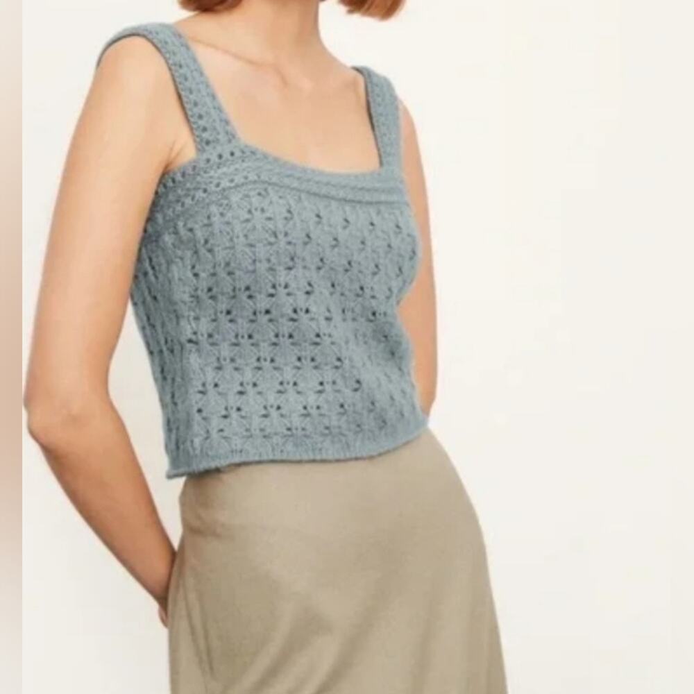 Vince Crochet Knit Sage Women's Top Size M